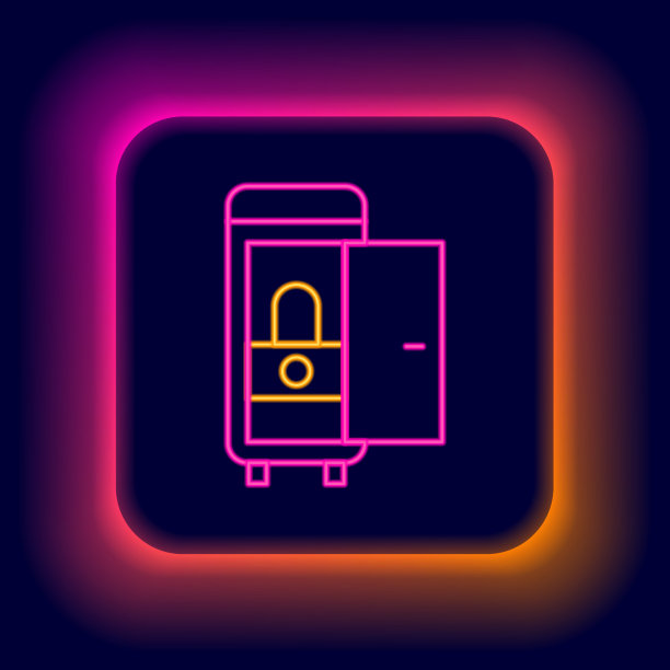 发光的霓虹灯线厕所在火车车厢图标图片下载