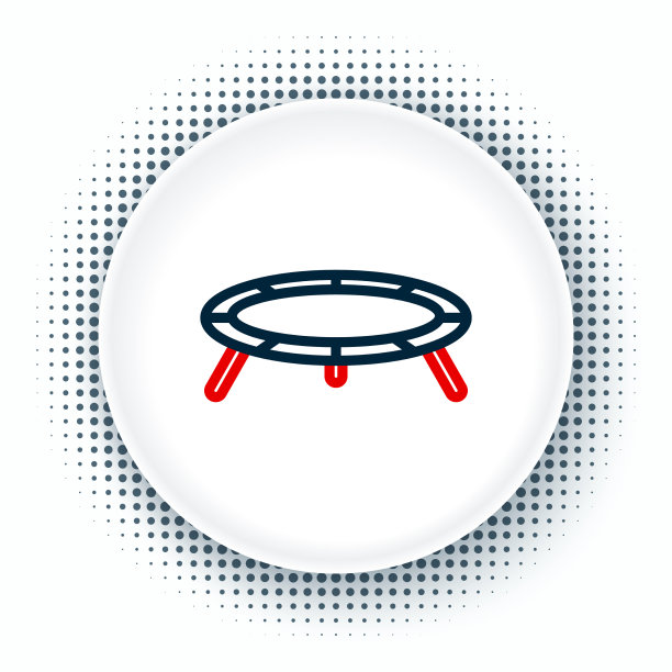 线跳蹦床图标隔离在白色图片下载