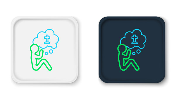 线人坟墓葬礼悲伤图标孤立图片下载