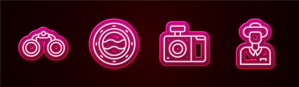 用双筒望远镜在船的舷窗上设置海景图片下载