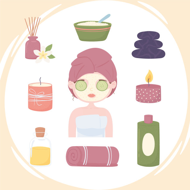 给水疗女戴上面膜图片下载