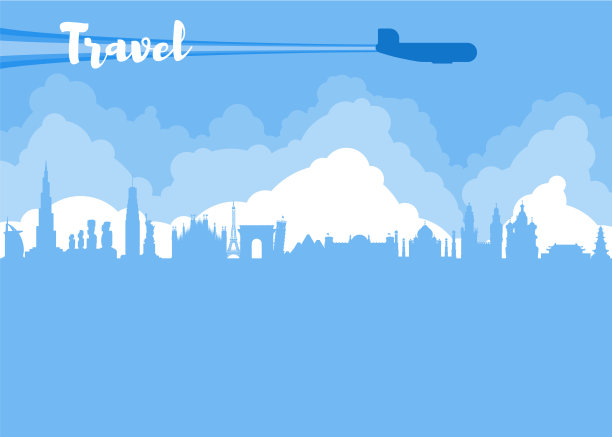 蓝色海报周游世界旅游图片下载