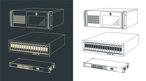 服务器机架和超级计算机的单元图片下载
