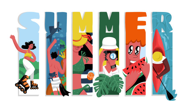 夏季概念与集合元素图片下载