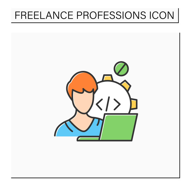 Web开发人员颜色图标图片下载