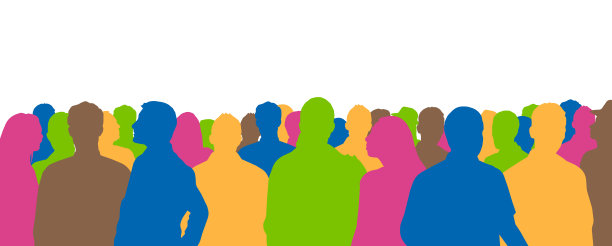 剪影人群(观众，粉丝)矢量插图图片下载