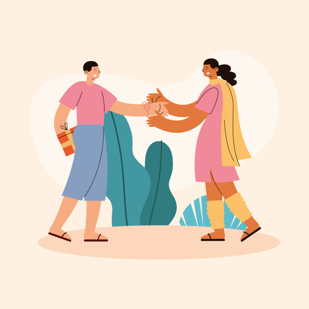 一对夫妇在raksha bandhan日图片下载