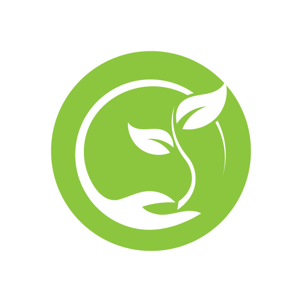 手和叶子标志设计模板图片下载