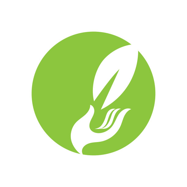 手和叶子标志设计模板图片下载