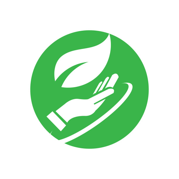 手和叶子标志设计模板图片下载