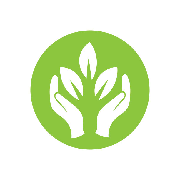 手和叶子标志设计模板图片下载