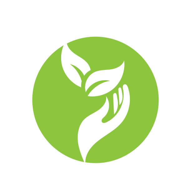 手和叶子标志设计模板图片下载