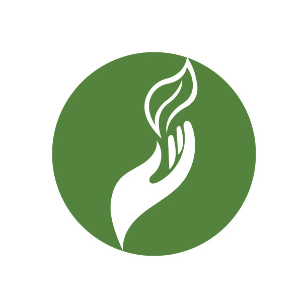 手和叶子标志设计模板图片下载