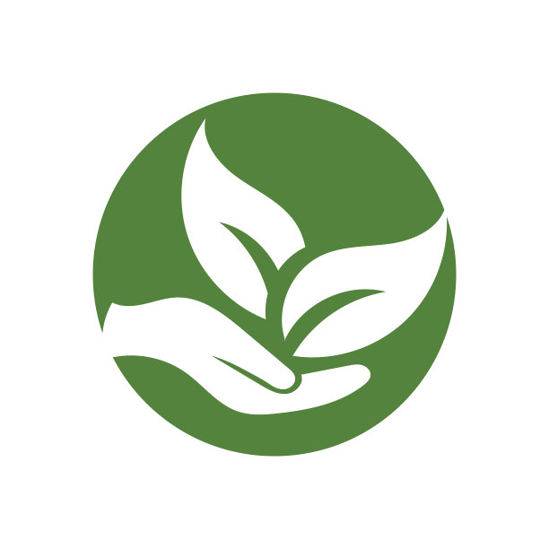 手和叶子标志设计模板图片下载