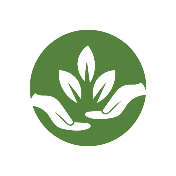 手和叶子标志设计模板图片下载