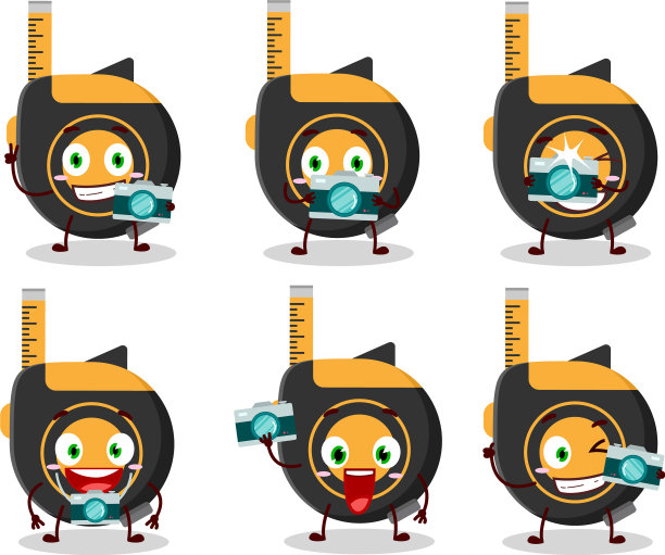 摄影师专业表情与卷尺图片下载