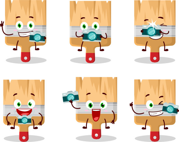 专业摄影师用木制画笔图片下载