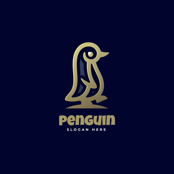 标志企鹅线条艺术风格图片下载