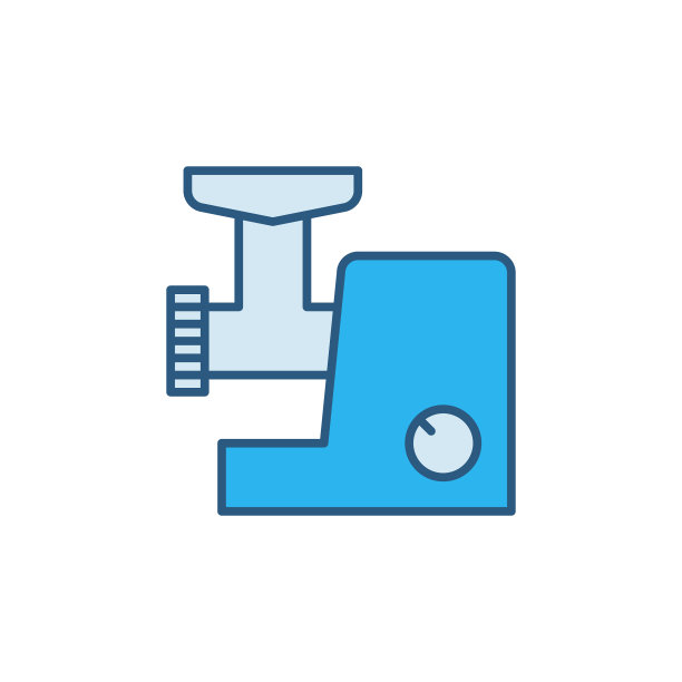 绞肉机概念蓝色图标或标志图片下载