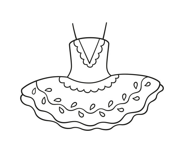可爱的芭蕾舞裙为芭蕾舞服上色图片下载