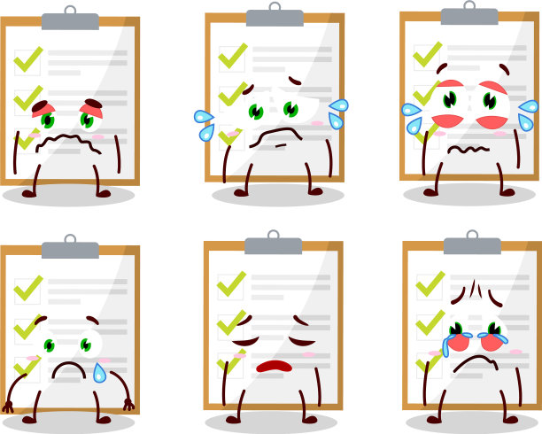 检查卡通人物的悲伤表情图片下载