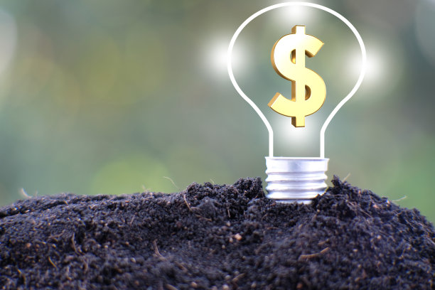 节能灯泡与企业或企业成长理念图片下载