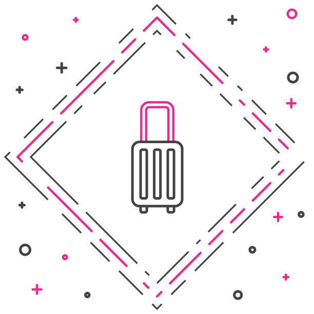 线旅行箱为旅行图标隔离在白色图片下载
