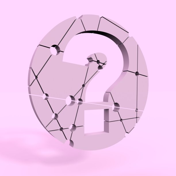 问号符号图标在圆形纹理的线与点连接图片下载