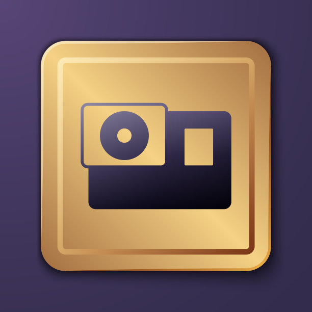 紫色行动极端相机图标孤立上图片下载