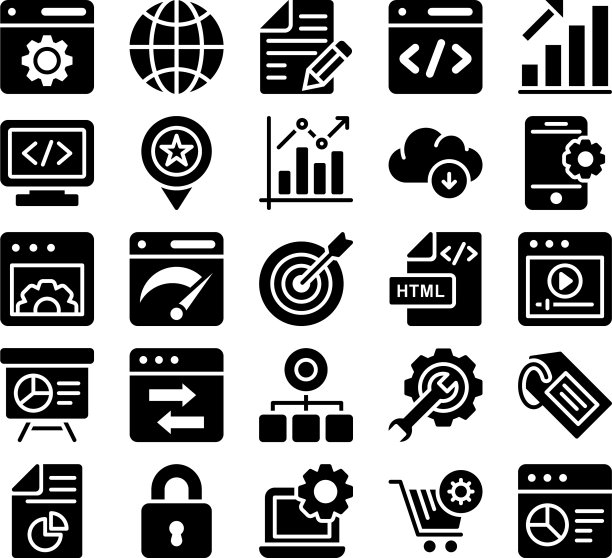 SEO 网站优化字形图标 1图片下载