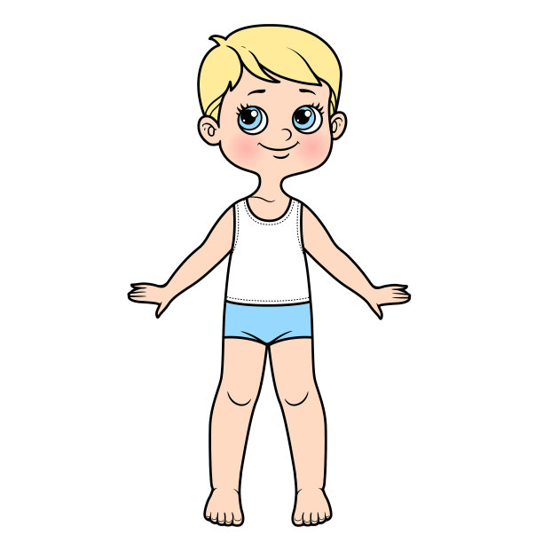 可爱的卡通男孩穿着彩色内裤图片下载
