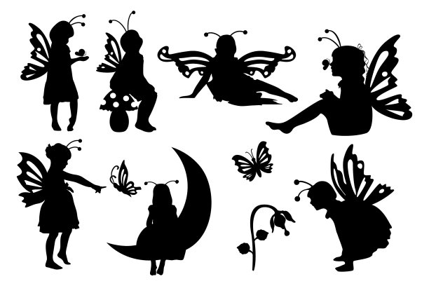 小女孩蝴蝶集仙女女孩图片下载