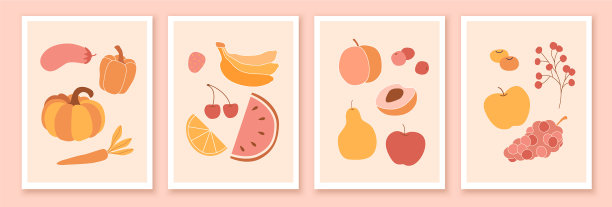 用水果和浆果装饰墙壁图片下载