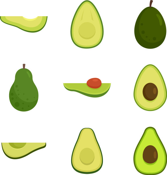 鳄梨图标设置平孤立图片下载