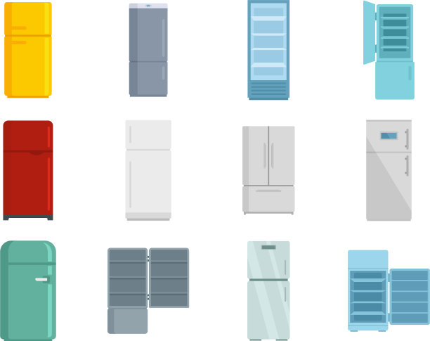 冰箱图标设置平孤立图片下载