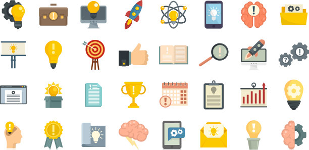 创新图标设置扁平孤立图片下载