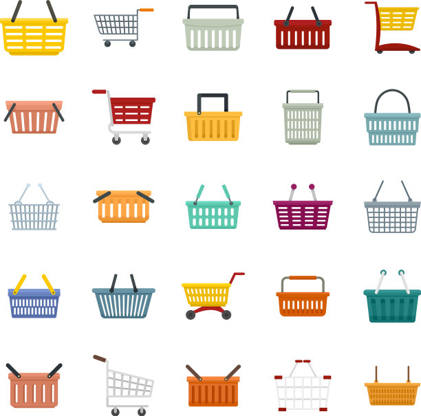 购物车的图标设置平孤立超市图片下载