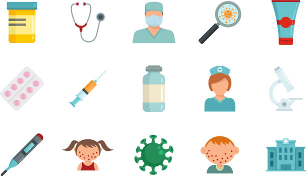 水痘图标设平隔离图片下载