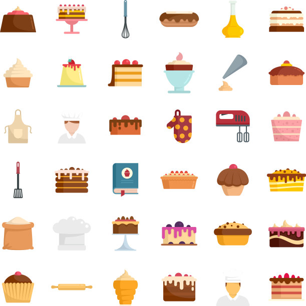 糖果图标设置平孤立图片下载