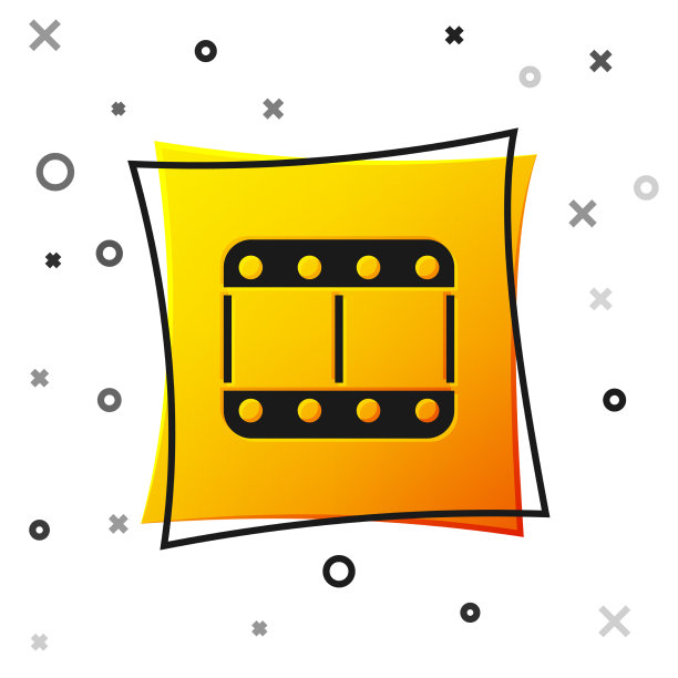 黑色播放视频图标隔离在白色背景图片下载