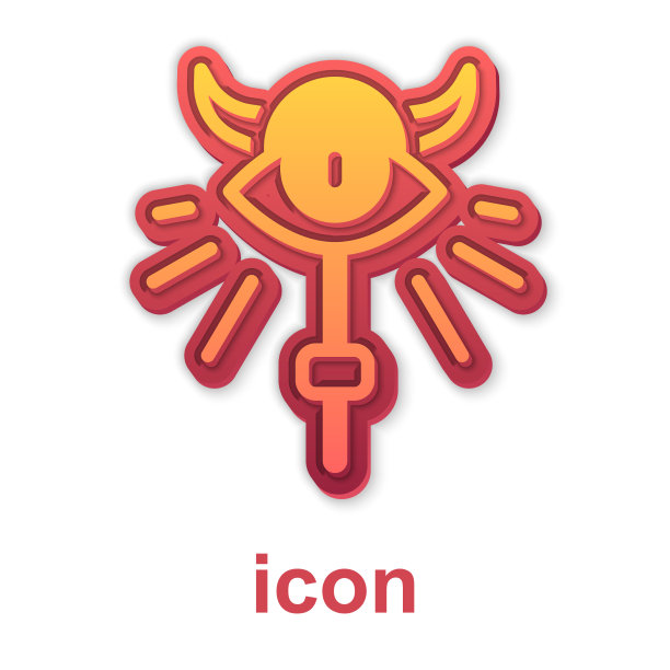 金色魔法杖图标孤立在白色背景上图片下载