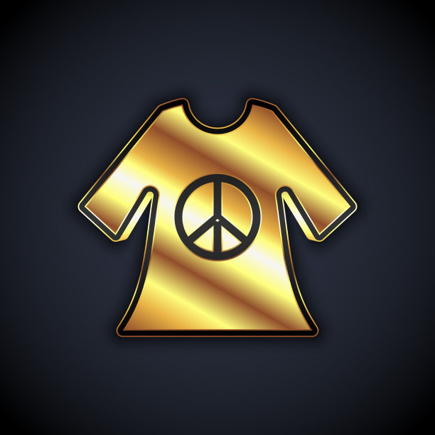 金和平象征服饰印花邮票图标孤立图片下载