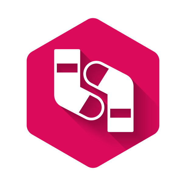 白袜子图标孤立与长影子图片下载