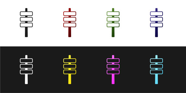 设置韩国食物tokpokki图标孤立在黑色图片下载