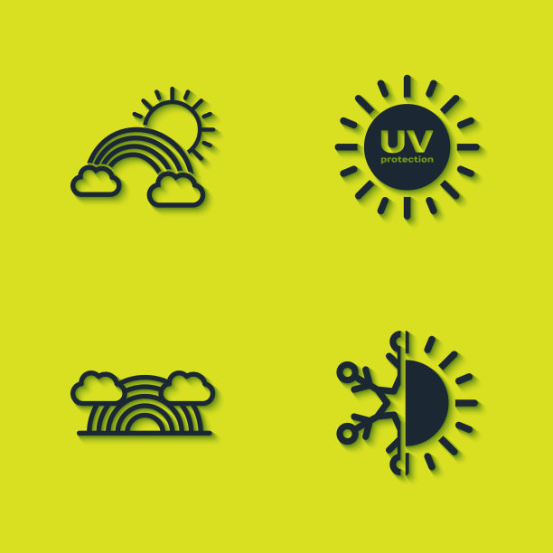 集彩虹与云霞，太阳与雪花图片下载