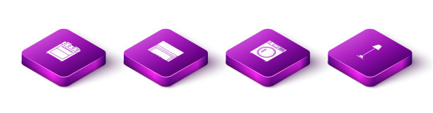 设置等距烤箱、大钢琴、洗衣机和地板图片下载