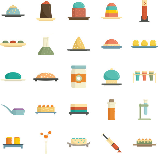 分子料理图标设平孤立图片下载