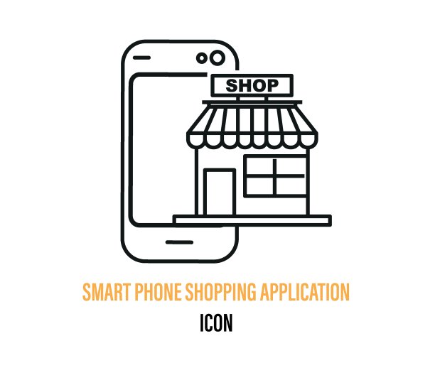 智能手机购物应用图标。网上购物的概念。图片下载