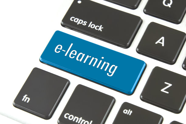 电脑键盘按钮上的“电子学习”字图片下载