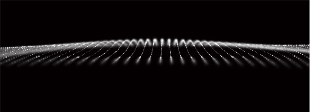 抽象白色粒子背景。流波与点景观。数字数据结构。未来的网格或声音网格。可视化模式点。技术的矢量插图。图片下载